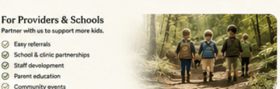 Children walking together outdoors for nature-based therapy